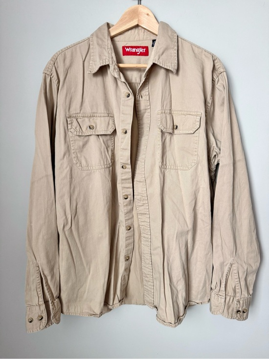Wrangler Other - 90s Vintage Khaki Wrangler Men’s Long-Sleeve Button-Up Shirt